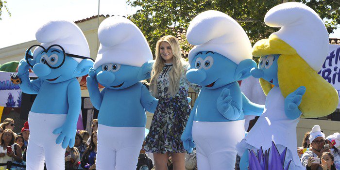 Meghan Trainor attends the Smurfs: The Lost Village premiere held at Arclight Culver City in Los Angeles on April 1, 2017