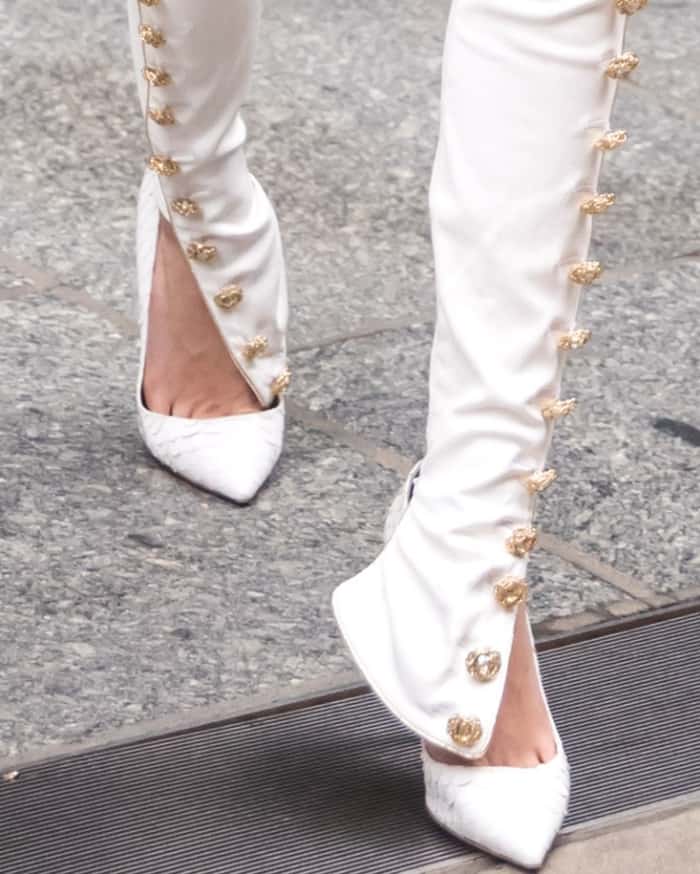 Cara Delevingne wearing Olgana Paris pumps in NYC
