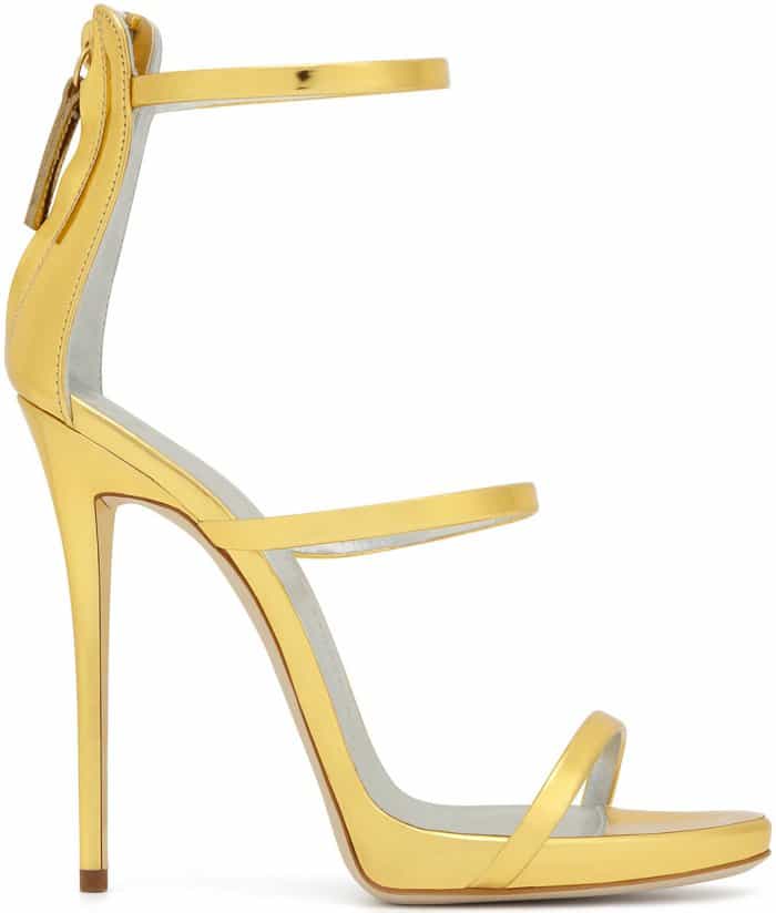 Giuseppe Zanotti "Harmony" Sandals in Gold Mirrored Leather