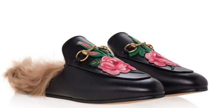 Gucci “Princetown” Slippers in Black Leather