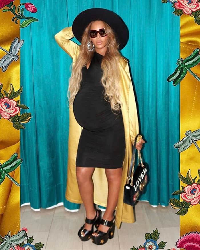 Pregnant Beyonce shows off a gorgeous black Mina Roe dress in this latest photo shoot