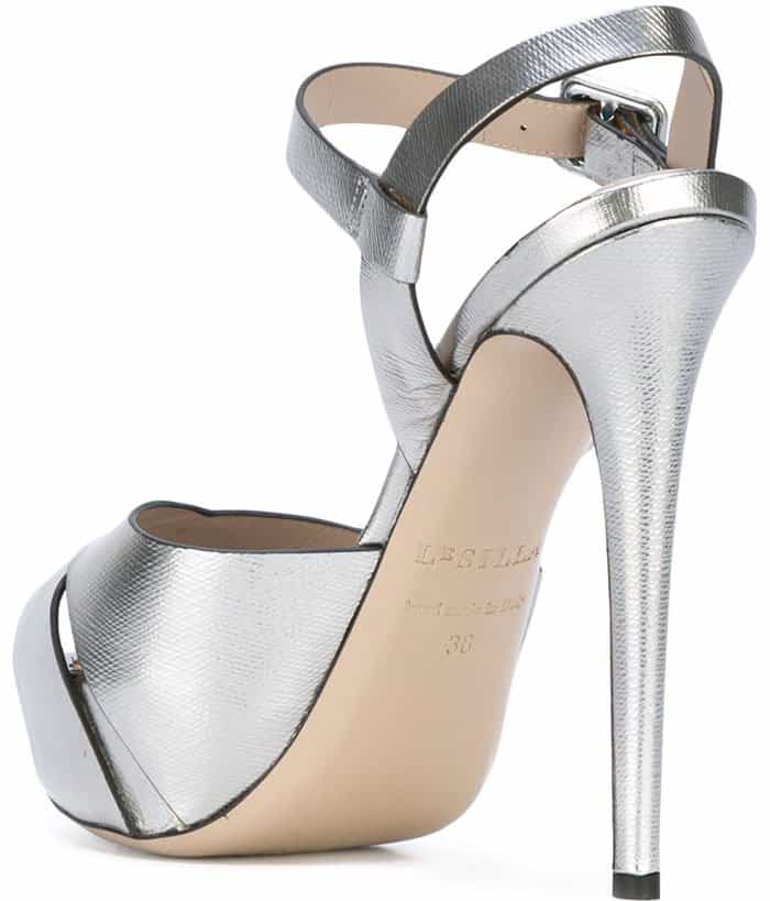 Le Silla metallic open toe platform sandals