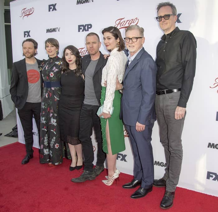 Carrie Coon, Olivia Sandoval, Ewan McGregor and Mary Elizabeth Winstead with the show's producers attending the For Your Consideration Event for 'Fargo' at the Saban Media Center in Los Angeles, California