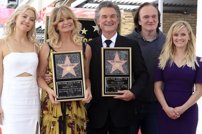 Reese poses with Hollywood greats Kate Hudson, Goldie Hawn, Kurt Russell and Quentin Tarantino
