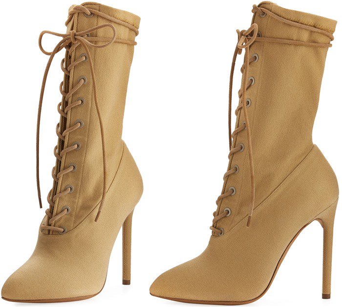 Yeezy Stretch-Canvas Lace-Up Boot