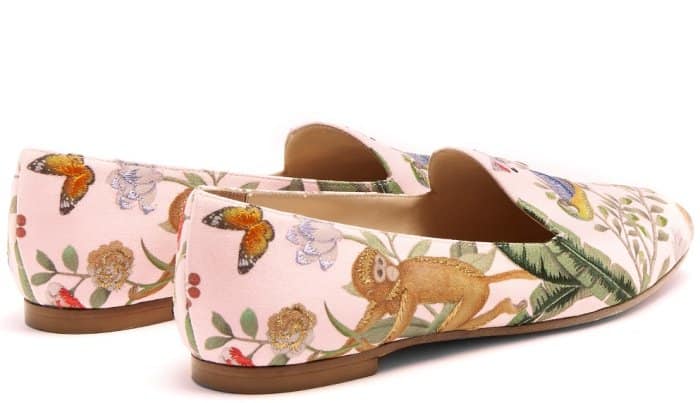 Aquazzura for de Gournay embroidered loafers