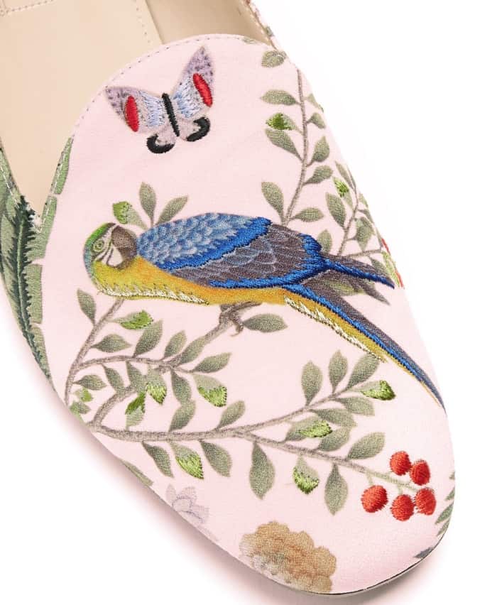 Aquazzura for de Gournay embroidered loafers