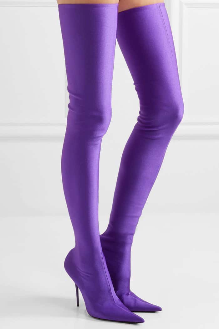 Balenciaga Knife Thigh-High Boots in Purple