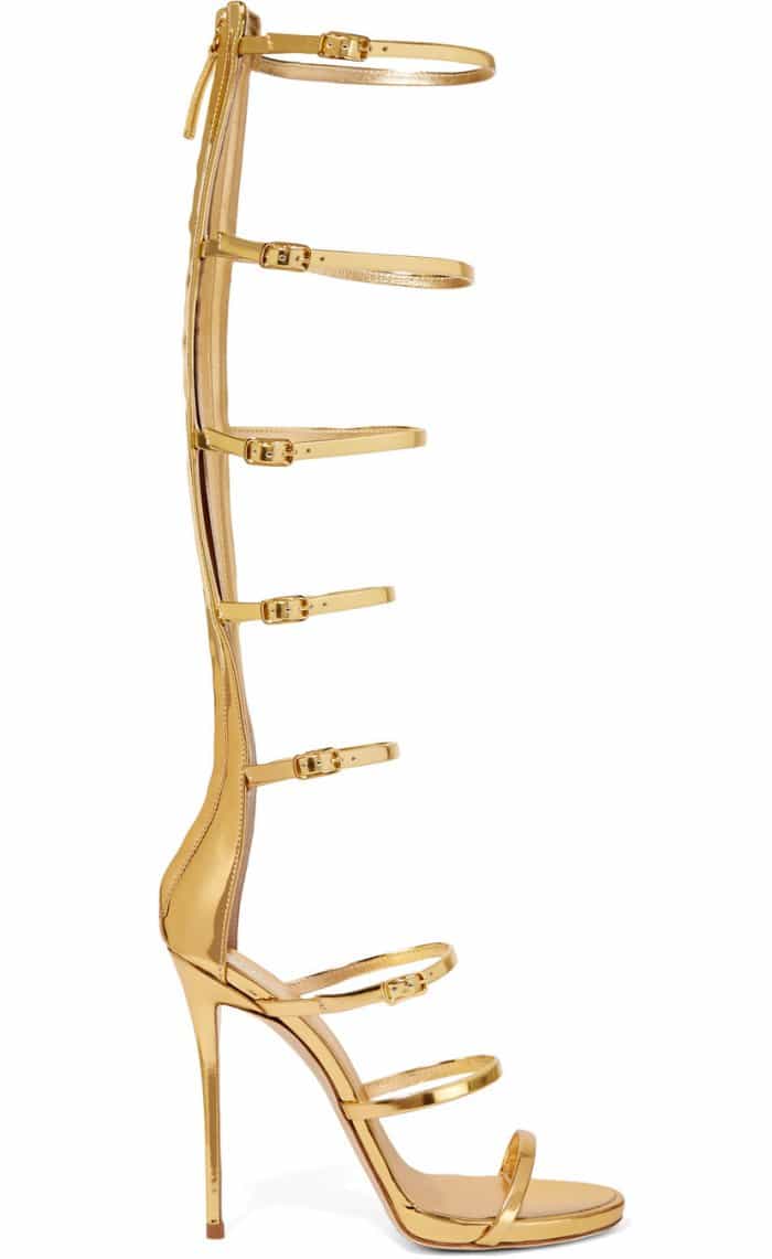 Giuseppe Zanotti “Super Harmony” Sandals in Metallic Gold Leather