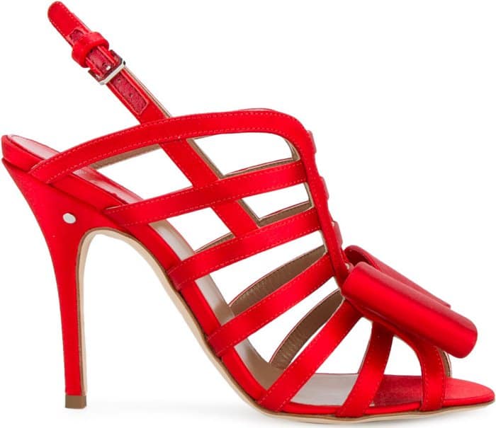 Laurence Dacade “Narcisse” Sandals in Red Satin