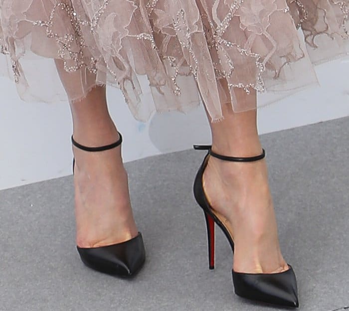 Nicole Kidman wearing Christian Louboutin ankle-strap pumps at "The Beguiled" photocall during the 70th annual Cannes Film Festival