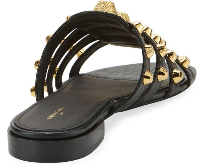 Balenciaga Studded Caged Flat Slide Sandal