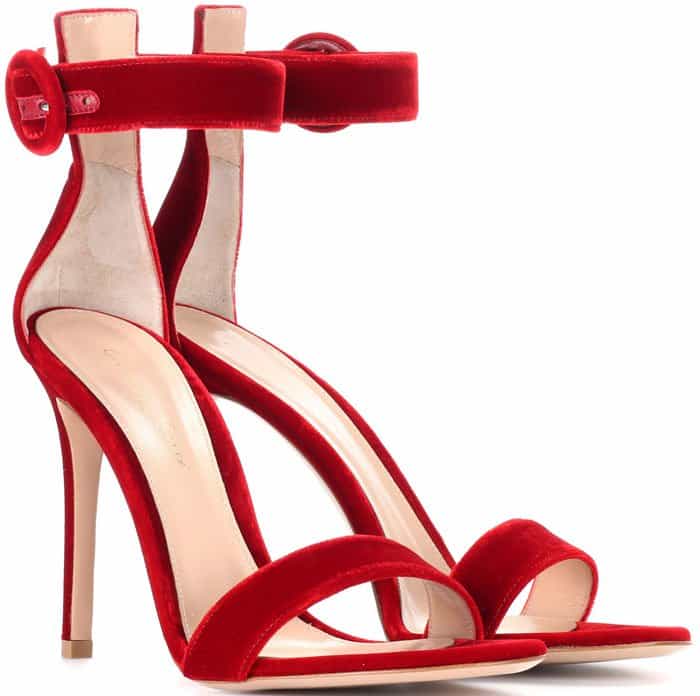 Gianvito Rossi "Portofino" sandals in red velvet