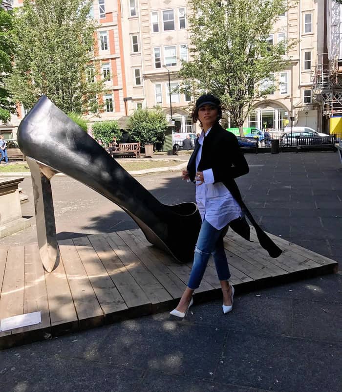 Zendaya uploads a photo of herself in London on her Instagram