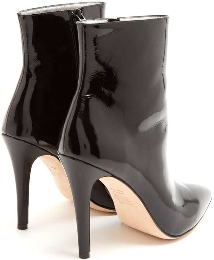 AlexaChung point-toe patent leather ankle boots