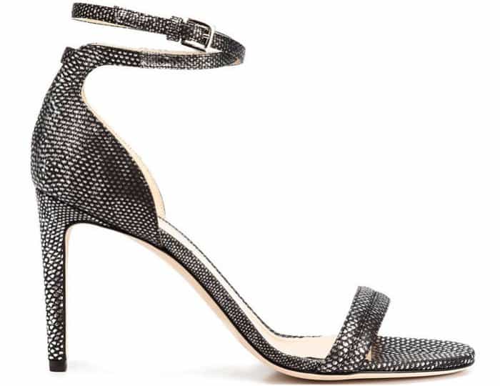 Chloe Gosselin “Narcissus” sandals in silver and black karung