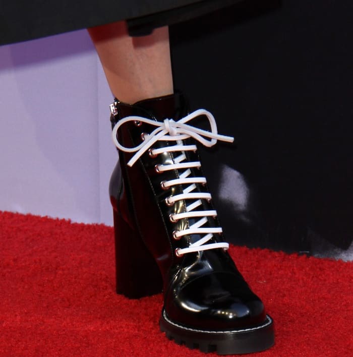 Diane Keaton wearing Louis Vuitton "Star Trail" ankle boots at the 45th American Film Institute Life Achievement Award Gala Tribute