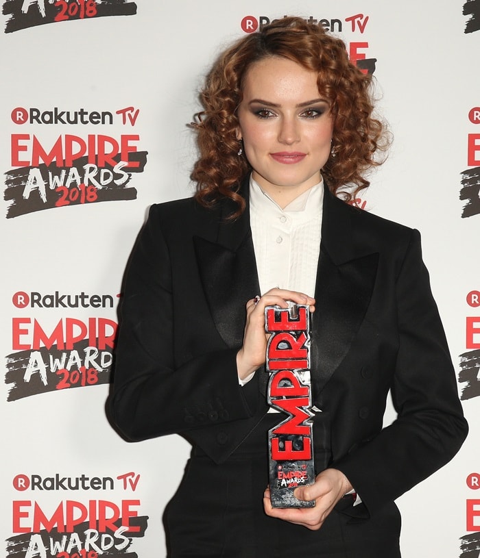 Daisy Ridley won Best Actress at the 2018 Empire Awards
