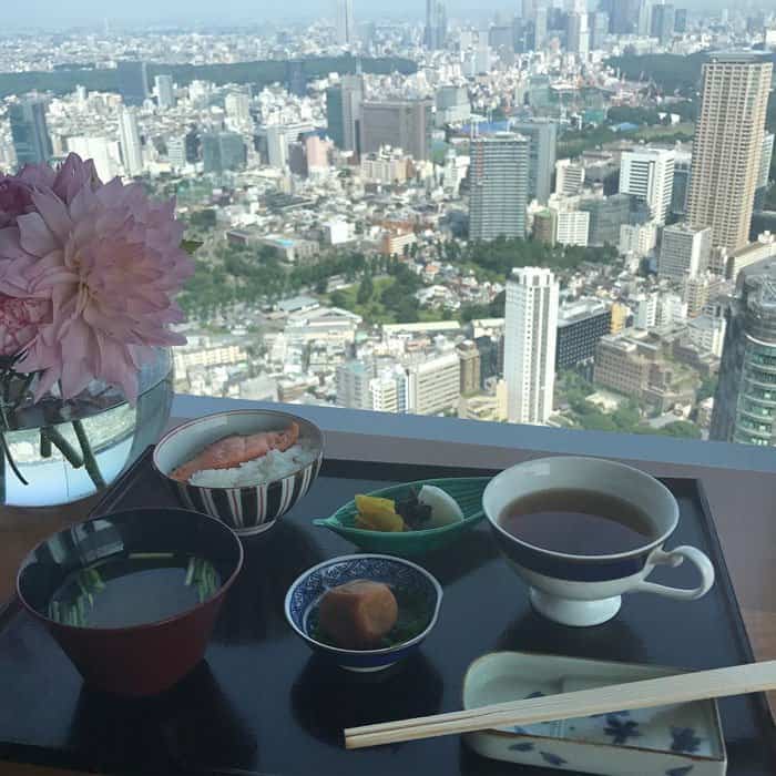 Miranda uploads a photo of her breakfast tray with the caption "Good morning Tokyo"