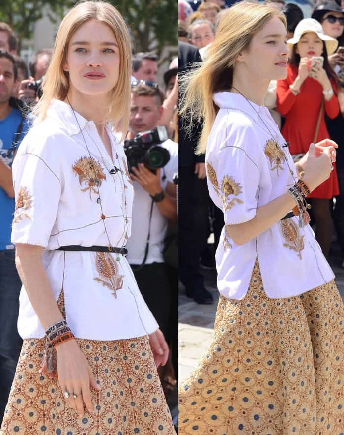 Natalia Vodianova at the Christian Dior Fall/Winter 2017 show during Paris Haute Couture Fashion Week