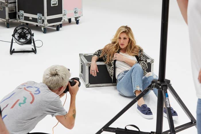 Ellie Goulding did an official photoshoot for the new collection, as well as a video shoot