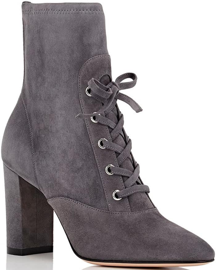 Gianvito Rossi suede lace-up ankle boots