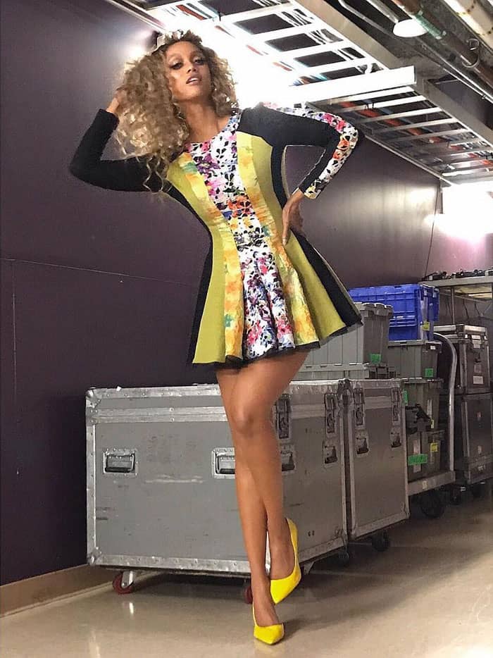 Tyra posts a photo of her OOTD backstage