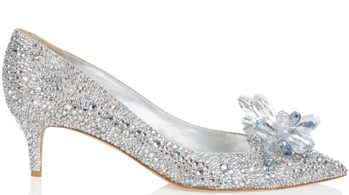 Jimmy Choo “Allure” crystal-covered pointy-toe pumps in silver