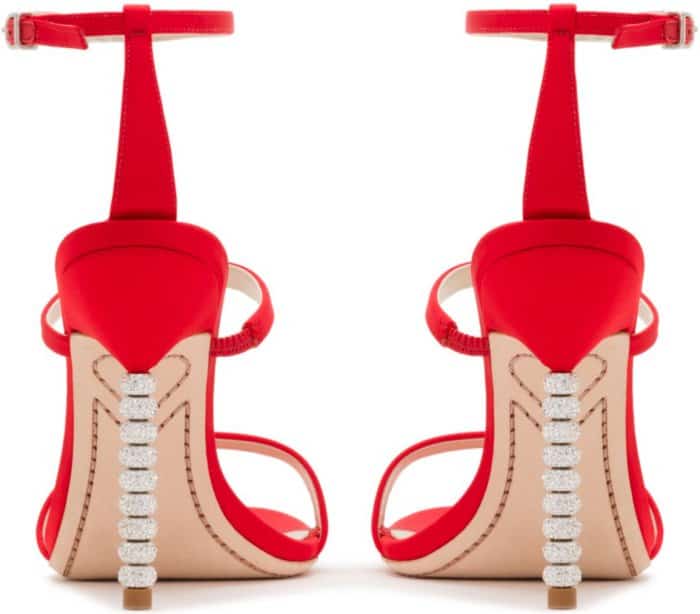 Sophia Webster “Rosalind Crystal” sandals in red satin