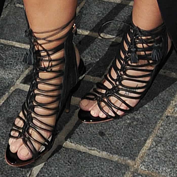 Demi amped up her look with a pair of Sophia Webster "Lacey" sandals
