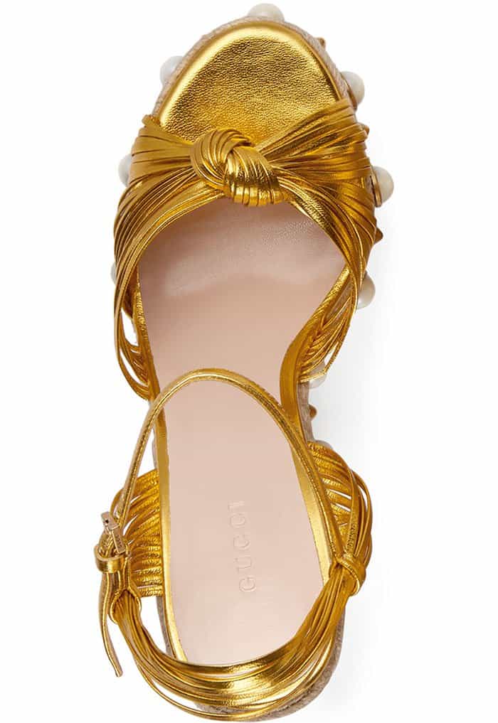 Gucci Barbette studded espadrille wedge sandal