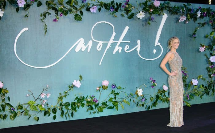The actress debuts "Mother!" in London, which is her darkest film to date