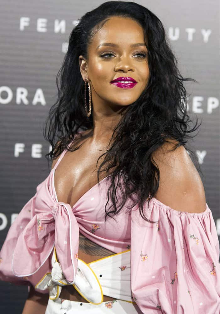 Rihanna attends the "Fenty Beauty" launch at Callao Cinema in Madrid, Spain on September 23, 2017