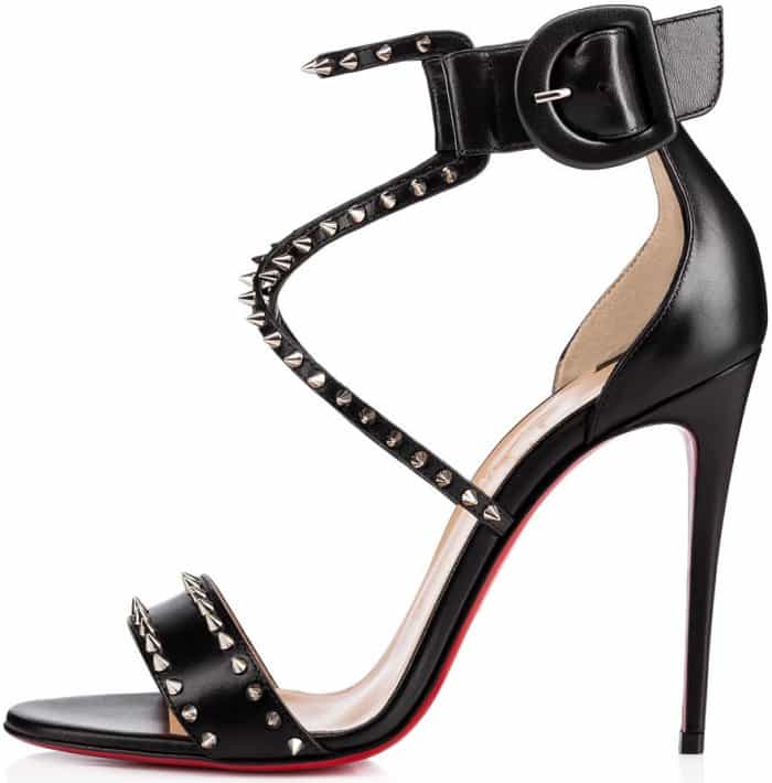 Christian Louboutin "Choca Spikes" sandals in black leather