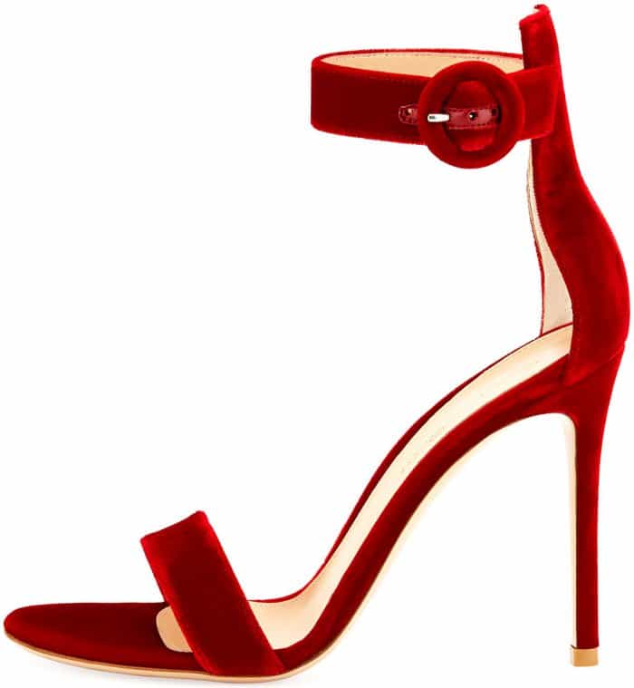 Gianvito Rossi "Portofino" sandals in red velvet