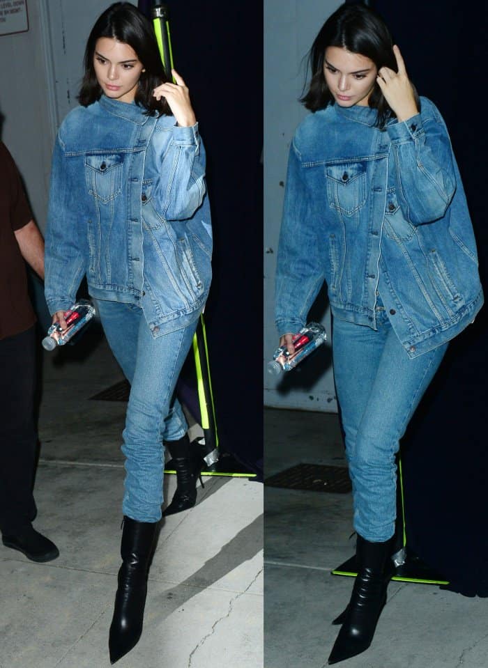 Kendall Jenner wearing head-to-toe Balenciaga while leaving a church service in Beverly Hills