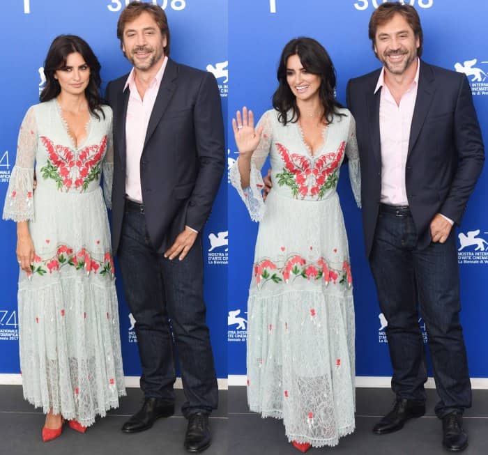 Javier Bardem and Penelope Cruz at the "Loving Pablo" photocall during the 74th Venice Film Festival