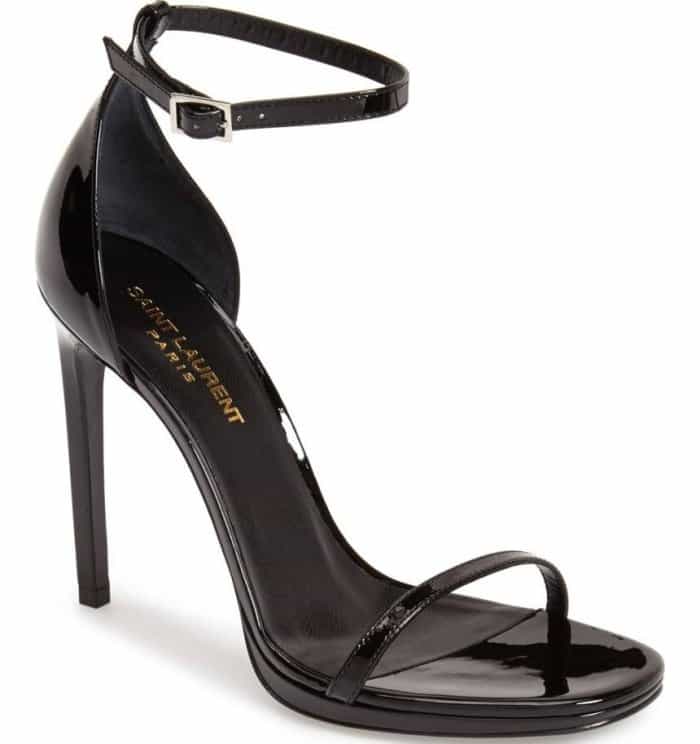 Saint Laurent "Jane" sandals in black patent leather