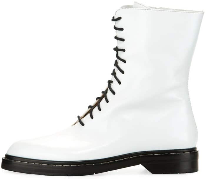 The Row "Fara" lace-up leather combat boots