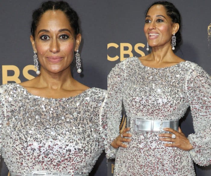Tracee Ellis Ross wearing a Chanel Spring 2017 Couture gown at the 2017 Emmy Awards
