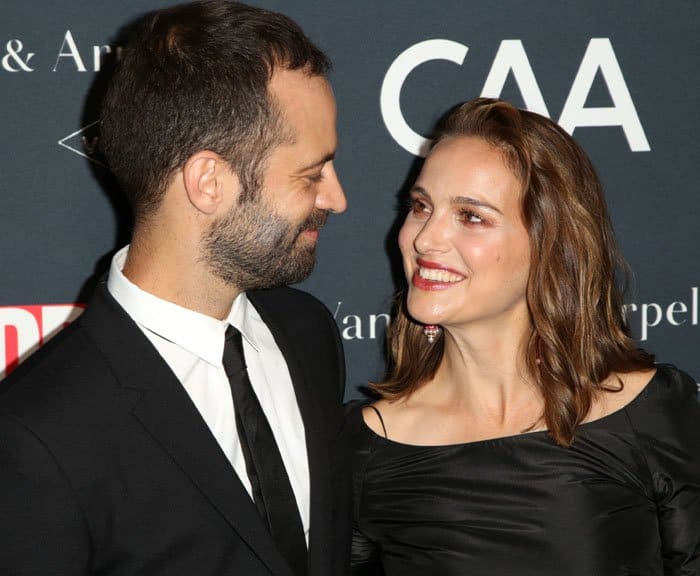 Look of love: Natalie supports husband, dancer and choreographer Benjamin Millepied