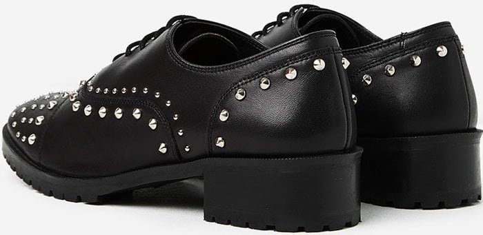 The Kooples Studded Black Leather Derby Shoes