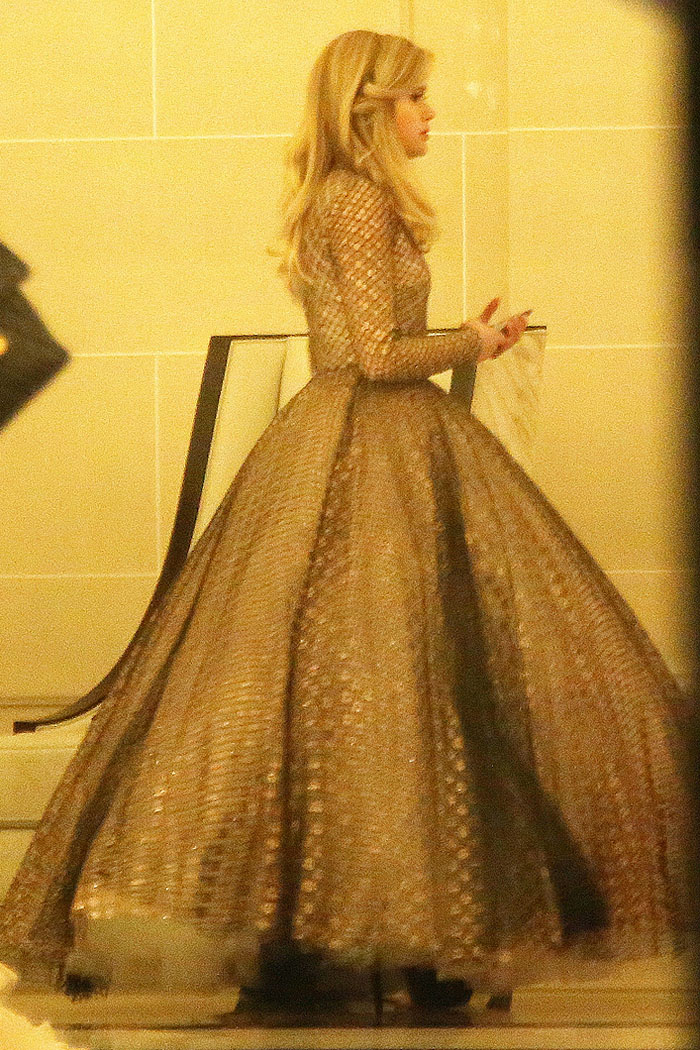 Ava Phillippe dressed in a Giambattista Valli spring 2017 couture ball gown and Christian Louboutin 'Louloudancing' heels for the le Bal des Débutantes at The Peninsula Hotel in Paris, France, on November 25, 2017.