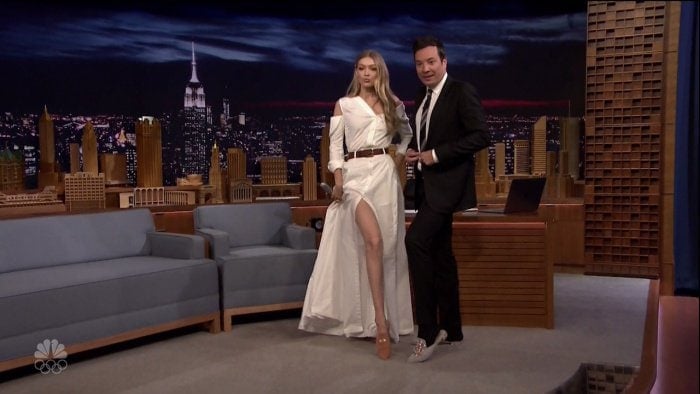 Gigi Hadid during an appearance on "The Tonight Show Starring Jimmy Fallon"