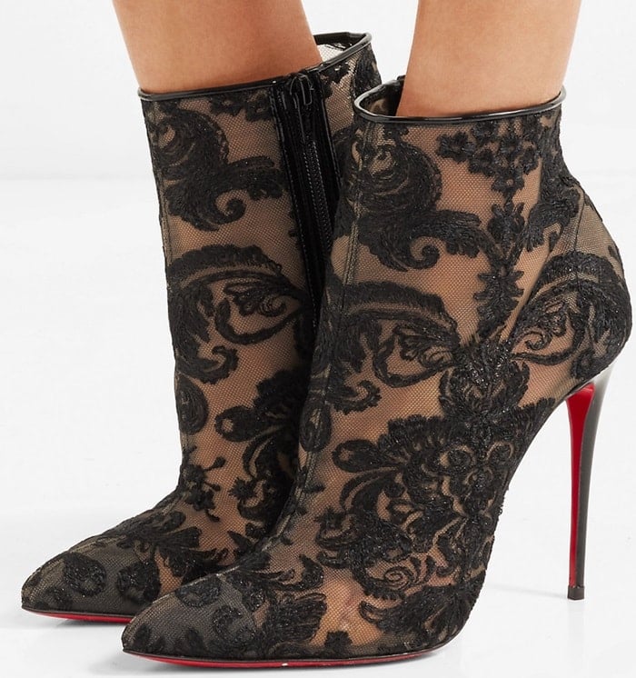 Christian Louboutin Gipsy 100 guipure lace ankle boots