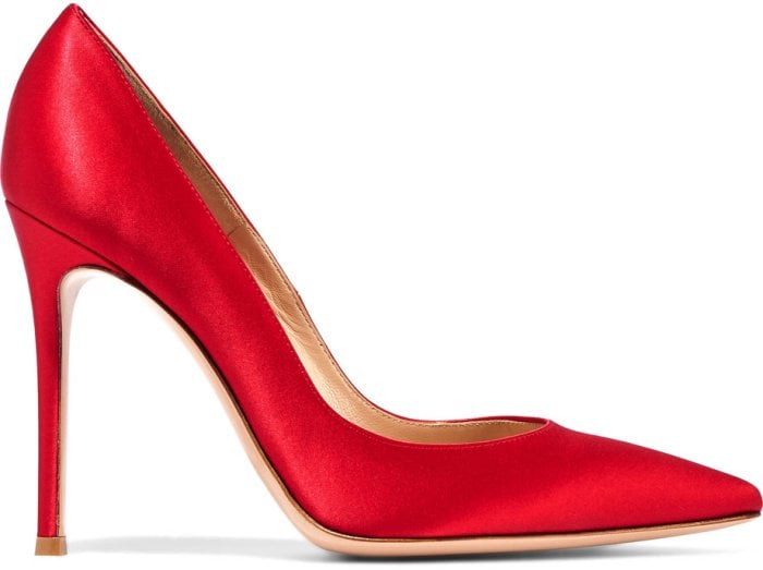 Gianvito Rossi 105 suede pumps in red satin