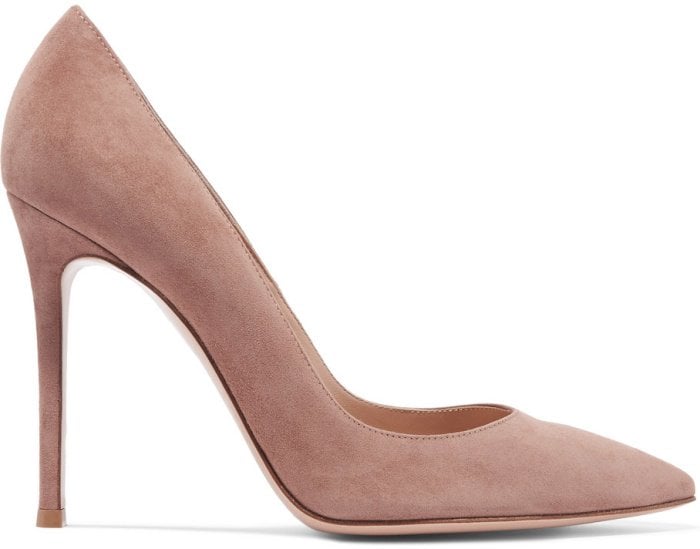 Gianvito Rossi 105 suede pumps in taupe suede