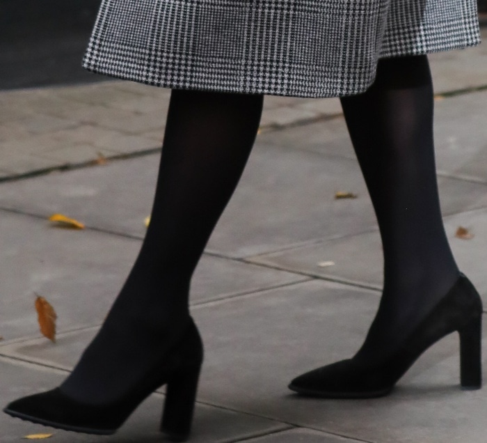 Kate Middleton wearing Tod’s black suede pumps