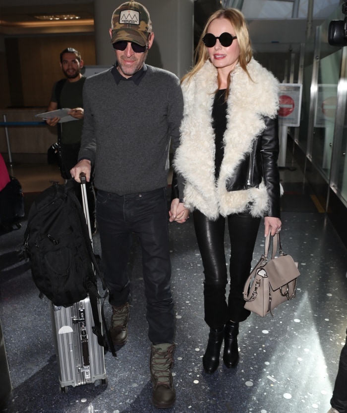Kate Bosworth with husband Michael Polish at LAX