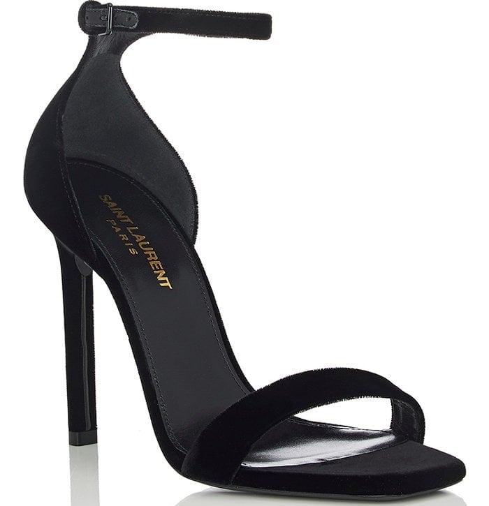 Saint Laurent "Amber" black velvet sandals